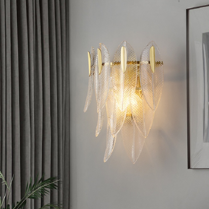 Настенный светильник в стиле постмодерн на металлическом каркасе и абажуром из стекла с рельефным узором NIBA WALL фото 3