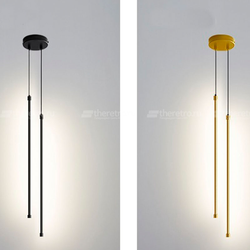 Серия подвесных светильников с прямоугольной LED-панелью на вытянутом цилиндрическом корпусе LYNNE B  фото 1