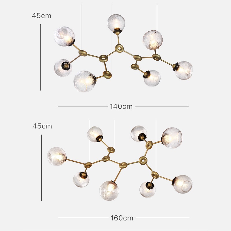 Люстра молекулярной формы со стеклянными плафонами BELVIS фото 3