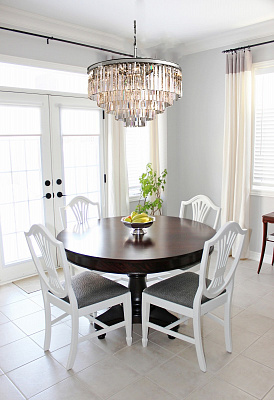 1920s Odeon Glass Fringe Chandelier Smoke (M) - 5 rings фото 3