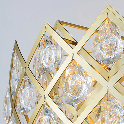 Люстра со стеклянными подвесами в американском стиле фото 10
