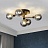 Потолочная люстра в стиле постмодерн со стеклянными плафонами NEXO 5 плафонов Дымчатый Золотой фото 5