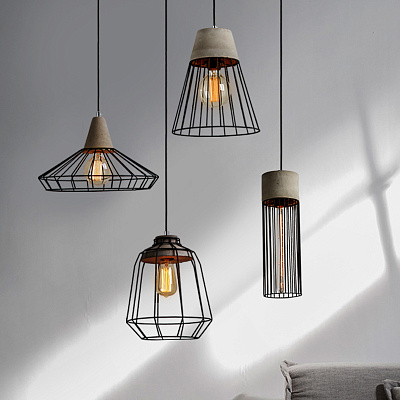 Подвесной светильник Cement Droplight Pendant Light КрасныйD  фото 1