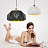 Дизайнерский светильник с гофрированным металлическим абажуром Черный + Золотой фото 6
