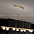 Реечный светильник с шарообразными плафонами из стекла на металлической рейке ILIANA LONG 6 ламп золото фото 7