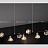 Реечный светильник с кристальными плафонами в форме алмазов на металлической рейке KENDRA 9 плафонов черный фото 7